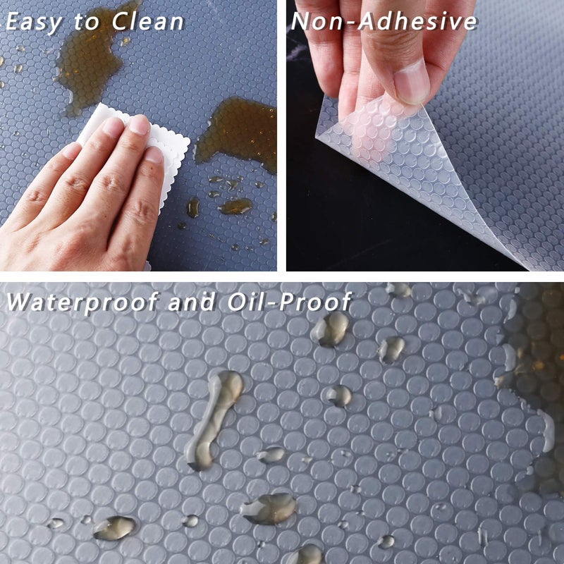 HooTown Shelf Liner Kitchen Cabinet Drawer Mats 23.6 Inch Wide x 13 Feet Long, Non Slip EVA Plastic Water Resistant Pad for Bathroom Drawers,Shoe Shelves, Under Sink, Clear - Image 4